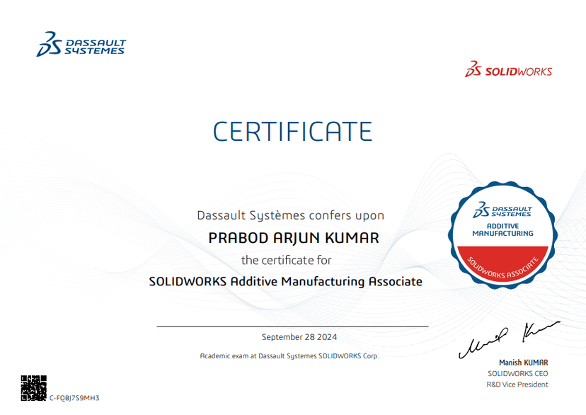 CSWA - Additive Manufacturing Associate